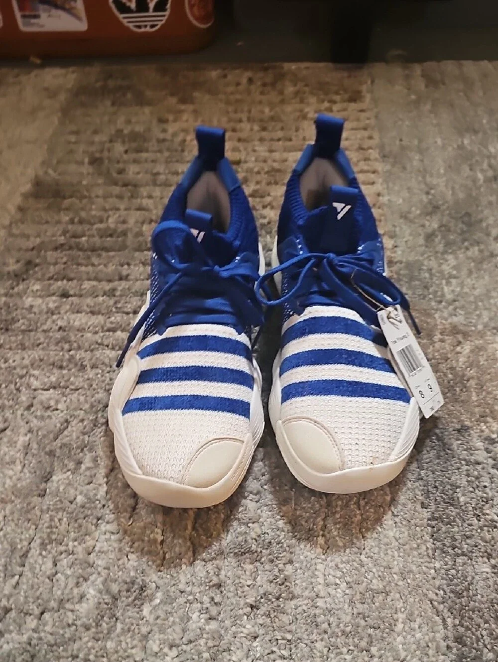 adidas Kids Blue and White Slip-On Sneakers